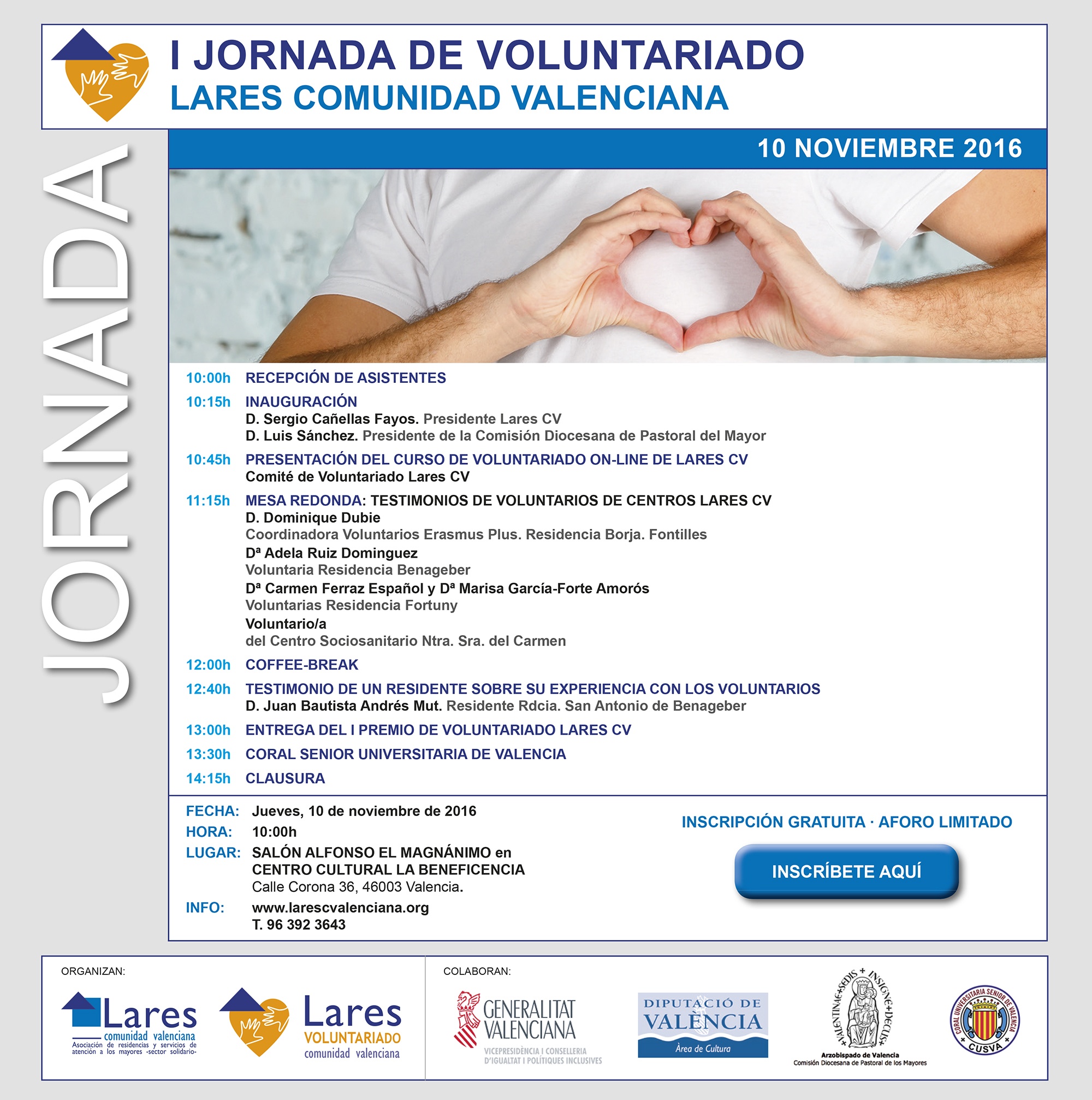 Invitación a la I Jornada de Voluntariado Lares CV